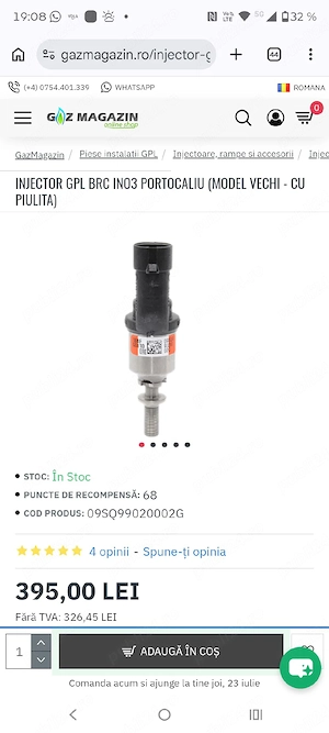 Injectoare GPL BRC 03 portocaliu (130 lei/buc) + Calculator și Plămân BRC
