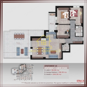 4 Camere / 103mp+terasa 51mp / Titan-Pallady / Etaj 2/ Boutique Residence