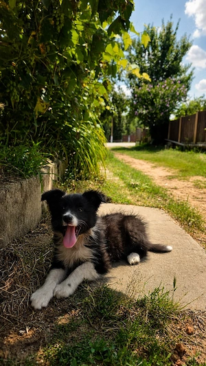 Pui femelă Border Collie Alb cu Negru - imagine 3