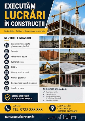 Executam lucrari in constructii