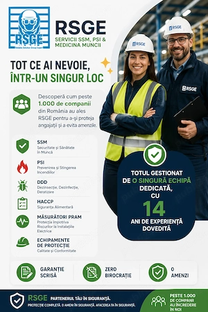 RSGE - Externalizare SSM & PSI | Prețuri Avantajoase | Garanție Scrisă