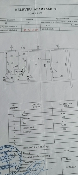 Proprietar Vând apartament 2 camere central Campina 