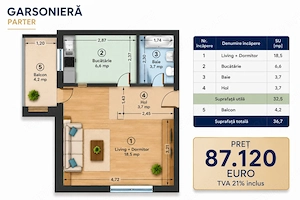 Garsoniera cu gradina, parter, bloc nou aproape de metrou - imagine 3