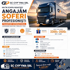 Angajam soferi profesionisti transport international de marfa 