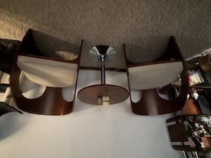 Set 2 fotolii + măsuță cafea din lemn   design elegant