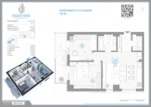 Adamant Towers 3 camere FINALIZAT 59mp - imagine 9