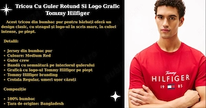 Tricou original ,rosu ,Tommy Hilfiger