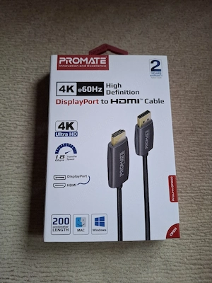 Cablu adaptor DisplayPort la HDMI, 4K 60Hz