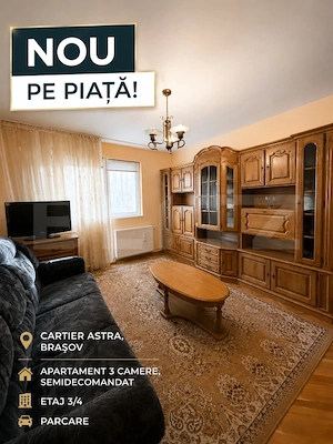 🏡 Apartament 3 camere | Loc de parcare | Etaj intermediar | Astra, Brașov