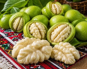 nuci verzi cu miez de nucă verde