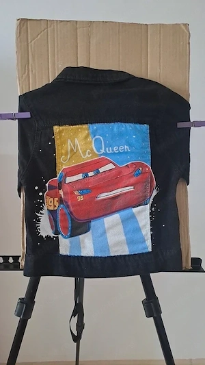 Geacă pictată manual pentru copii cu Fulger McQueen