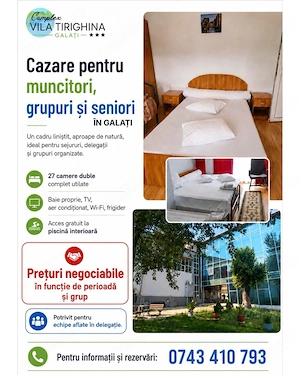 Cazare in Galati pentru muncitori, sportivi, echipe, seniori, lucratori nepalezi