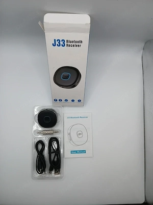 Receptor Audio Bluetooth J33 - Adaptor AUX Auto și Home Stereo, Handsfree, Nou la cutie