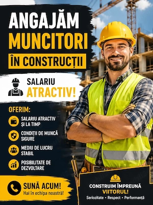 S.C. angajează personal în construcții!