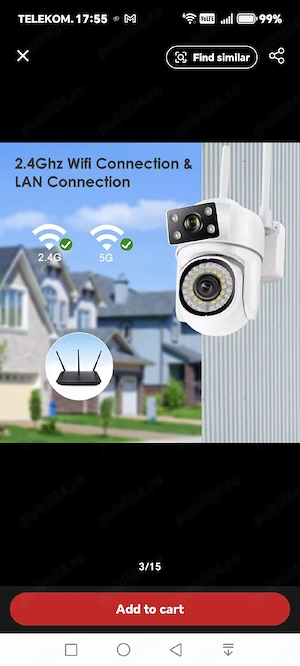 Camera video dublă pentru supraveghere