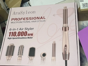  Kit profesional 6 în 1 pentru coafat   Ondulator & Perie cu aer cald