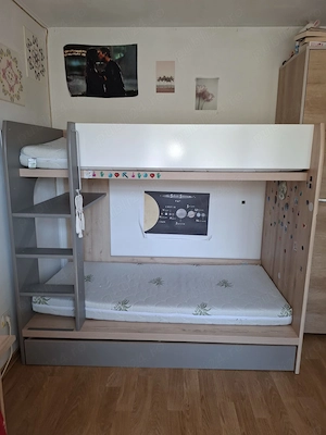 pat supraetajat copii 180 90 cu saltele incluse