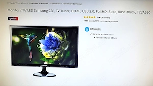 Monitor   TV Led Samsung 23 inch,TV Tuner,HDMI,Full HD,Difuzoare,T23A550