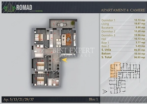 4 Camere pentru Familie | 96,93 mp Total | 2 Băi | Comision 0% - imagine 4