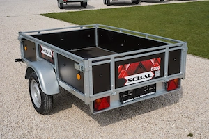 Remorca nouă rabatabilă manual 1 axă de 750 Kg cu obloane din tego - Sebal D200 | 202x133x38 Cm - imagine 3