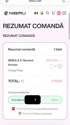 Cod promoțional Nebula X 2026   General Access 4 Days Pass