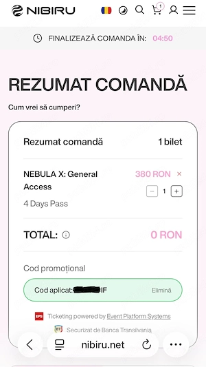 4 bilete NebulaX nenominale 