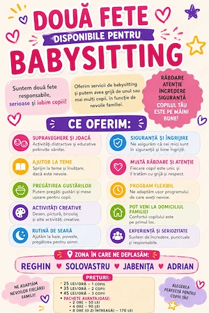 Căutăm servicii de baby-sitting 