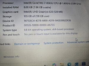 Laptop Asus x509FA, Intel i7  1.8 Ghz, 8GB RAM, 256GB SSD