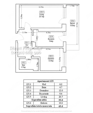 Apartament NOU 2 camere  |  65 mp  |  Astorium Bloc A  |  Etaj 9  |  Proprietar - imagine 10