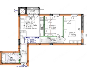 Apartament 3 camere, 57.97 mp, zona Calea Moldovei - imagine 7