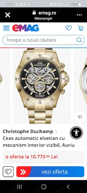 Ceas elvețian automatic Chrisophe Duchamp