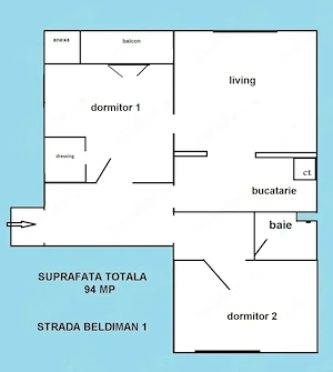 Universitate, Str.Beldiman, 3 camere, 94 mp, mobilat, utilat, liber. 