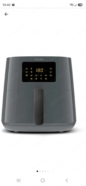Friteuza cu aer cald Philips HD9280 60, 6.2 l, 1.2 kg, 2000 W, 7 programe, Ecran Tactil Gri