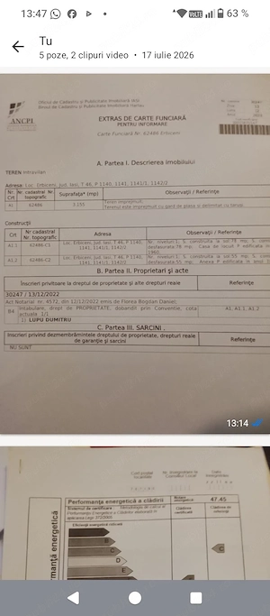 Vând teren intravilan intabulat cu casa bătrânească - imagine 2