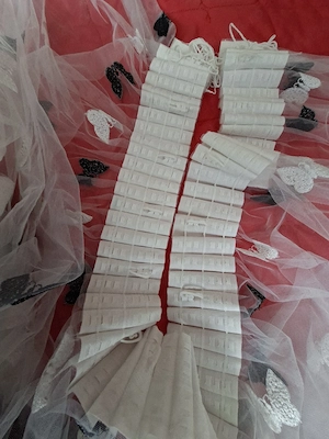 Perdele tulle cu fluturi 3D, 2 buc.