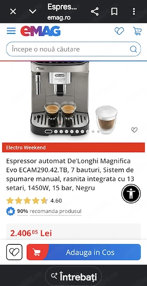 Espressor Delonghi Magnifica Evo 