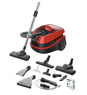 Aspirator cu spalare BOSCH AquaWash&Clean BWD421PET, 5l, 2100W, negru-rosu