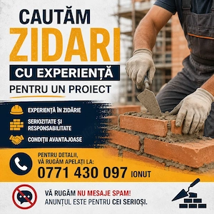 Job colaborare echipa zidari cu experienta zona Ilfov Bucuresti cu contract  - imagine 3