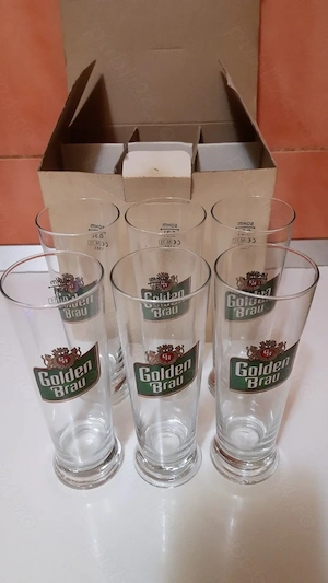 Set 6 Pahare Bere Golden Brau