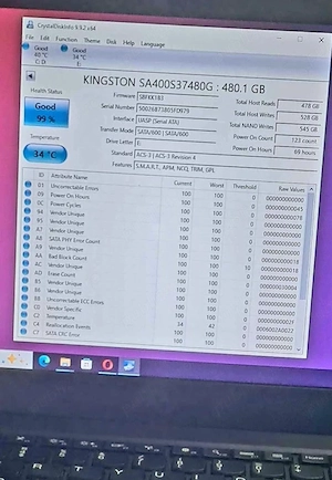 SSD Kingstone 480 Gb sănătate 99%  350 preț FIX !