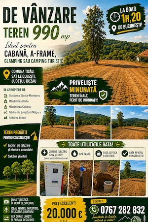 Vând teren  ideal pentru Cabane Aframe - imagine 6