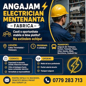 Igrasto HR Angajeaza Electrician Mentenanta