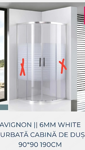 Cabina de dus 90*90 190cm 6mm FARA GEAMURILE LATERALE