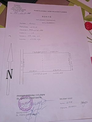 De vânzare teren in sat Izvorani,soseaua principala,comuna Ciolpani 