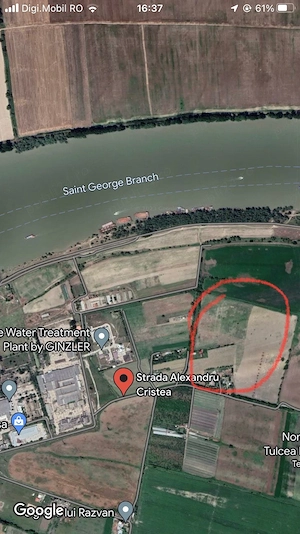 teren 7.7ha, langa Dunare, oras Tulcea