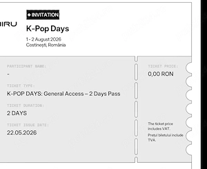 2 Bilete K-pop days Nibiru