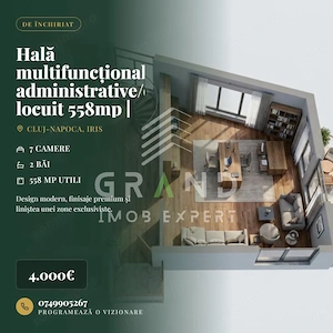 Hală multifuncțională+spații administrative/de locuit 558mp | Iris–Piața 1 Mai