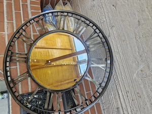 Oglinda Metalica tip ceas vechi in stare perfecta 