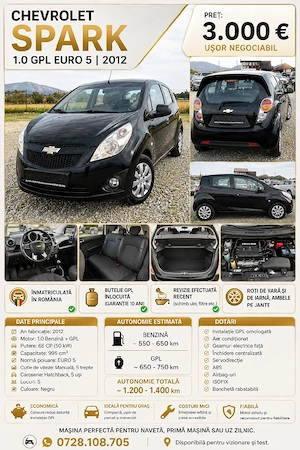 De vanzare Chevrolet Spark  2012