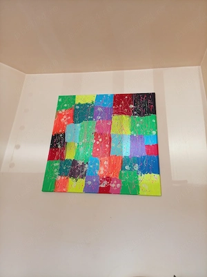 Tablou abstract acrilic pe panza cu sasiu